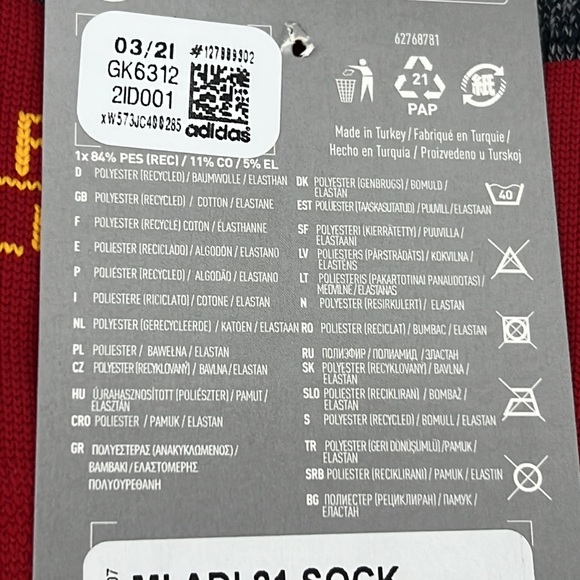 Adidas Mens MI ADI 21 Socks PrimeGreen Team Sport Soccer Futbol New SZ L 9-10.5 - Picture 8 of 8